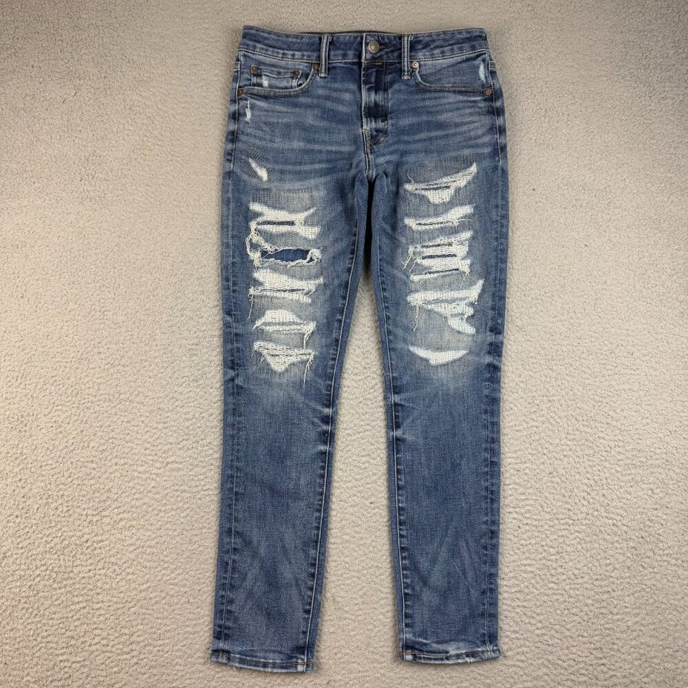 American Eagle Jeans Mens 31x30 Blue Slim Skinny Shred Next Level AirFlex Modern